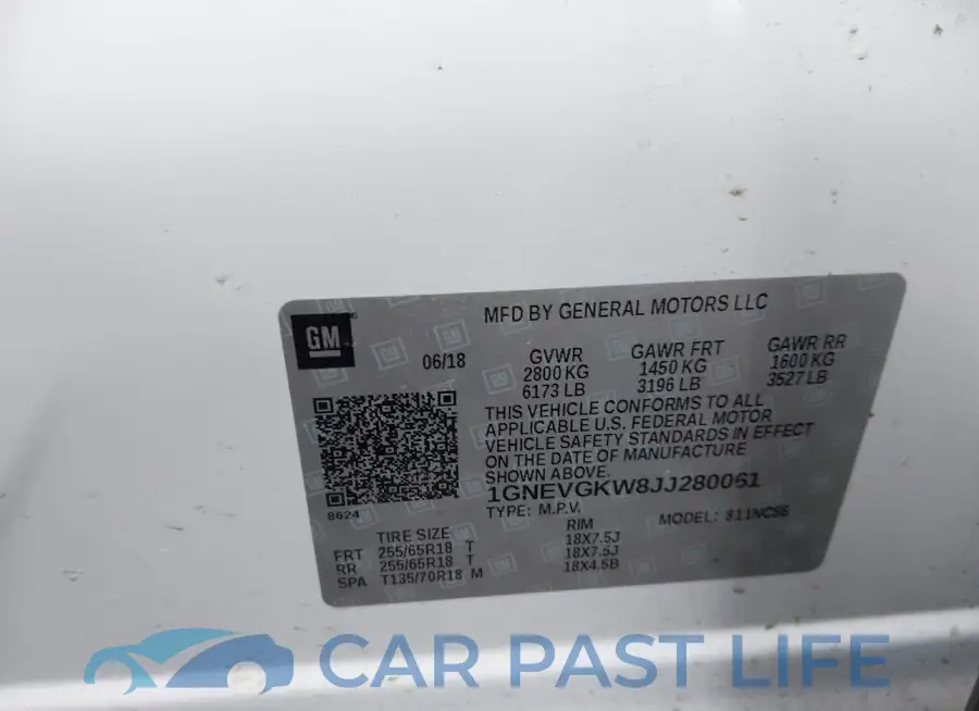 1GNEVGKW8JJ280061# 9