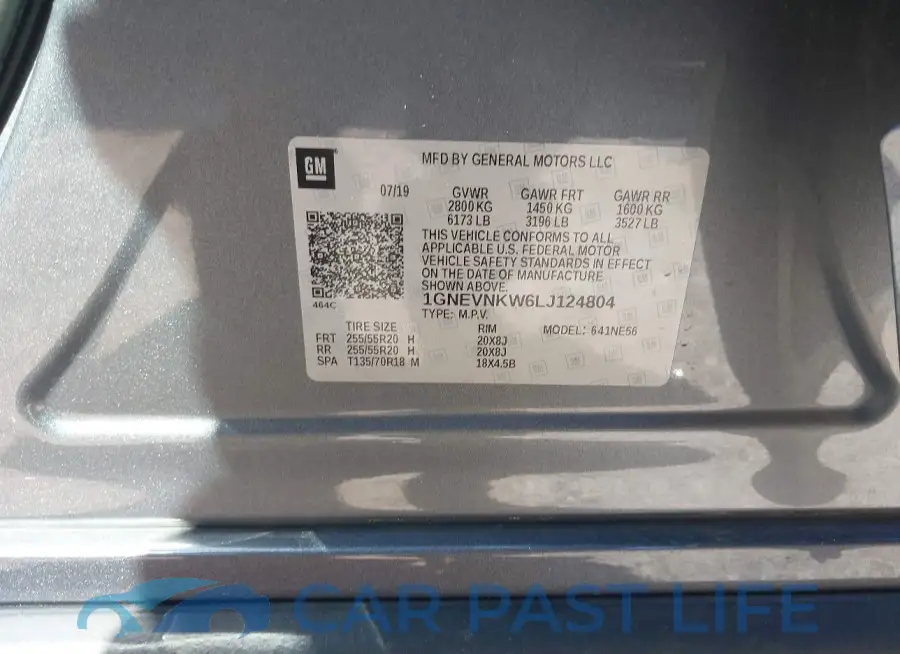 1GNEVNKW6LJ124804# 9