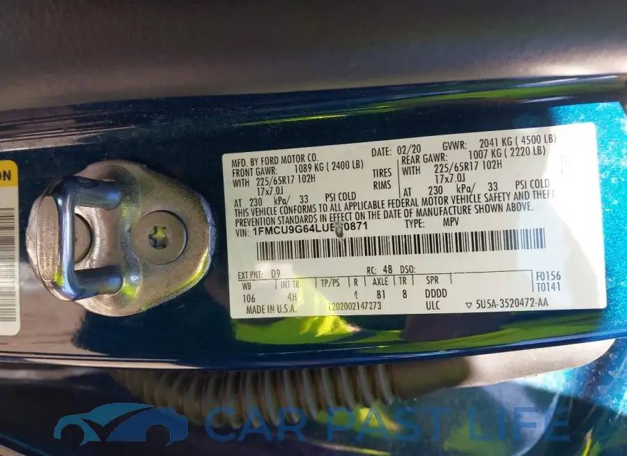 1FMCU9G64LUB00871# 9