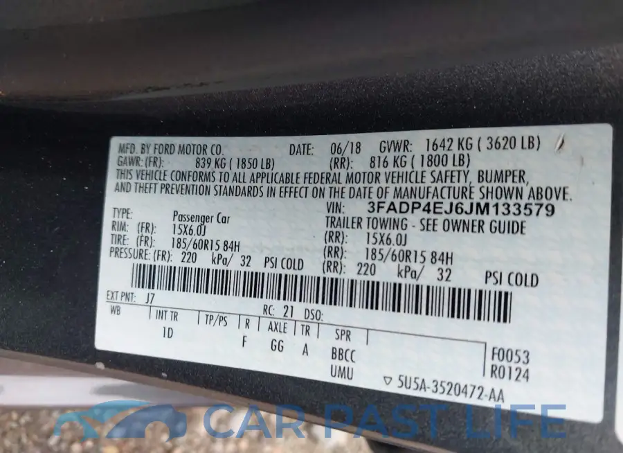 3FADP4EJ6JM133579# 9