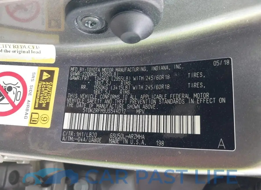 5TDKZRFH9JS544012# 9