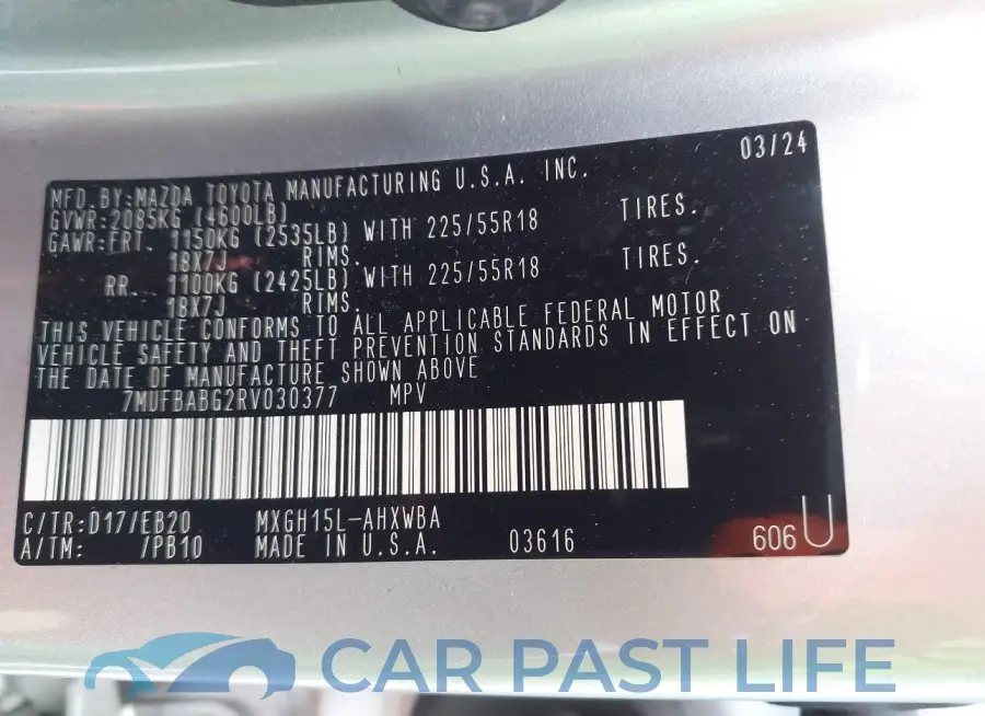 7MUFBABG2RV030377# 9