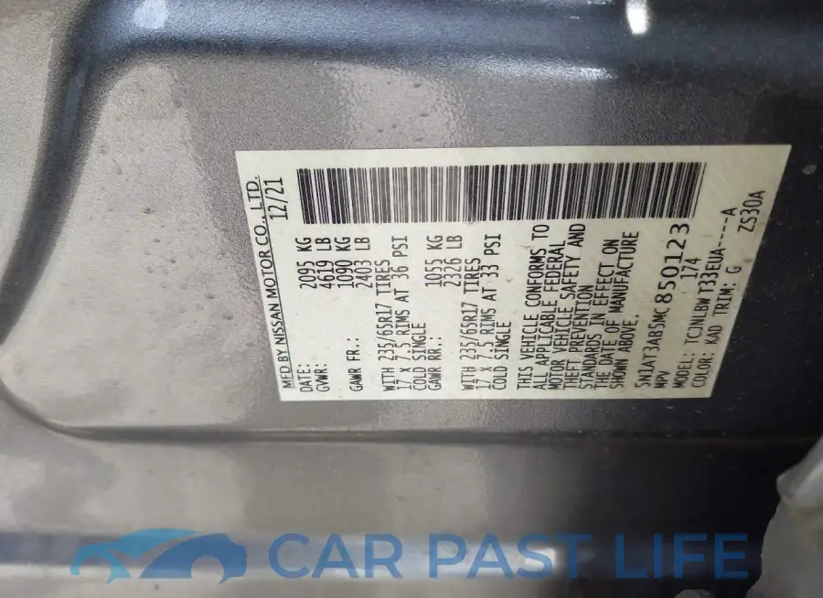 5N1AT3AB5MC850123# 9