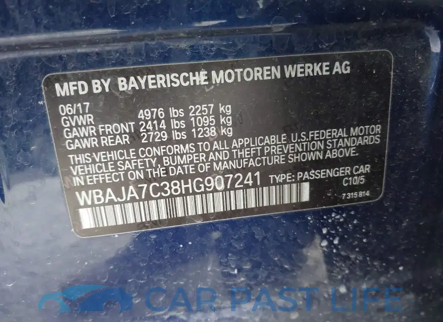 WBAJA7C38HG907241# 9