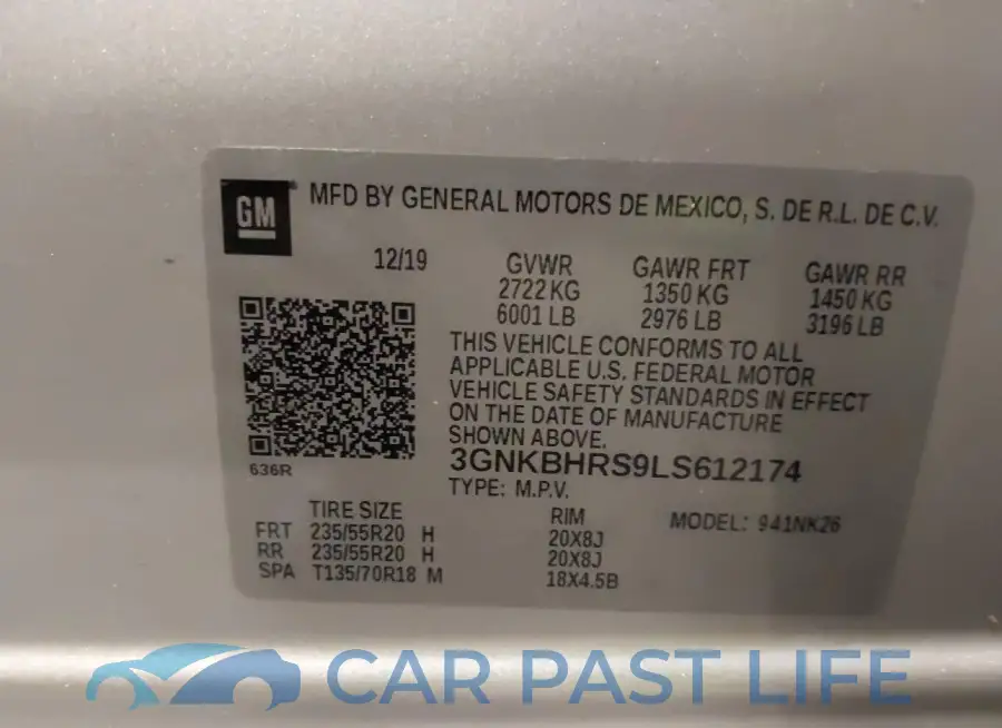 3GNKBHRS9LS612174# 9