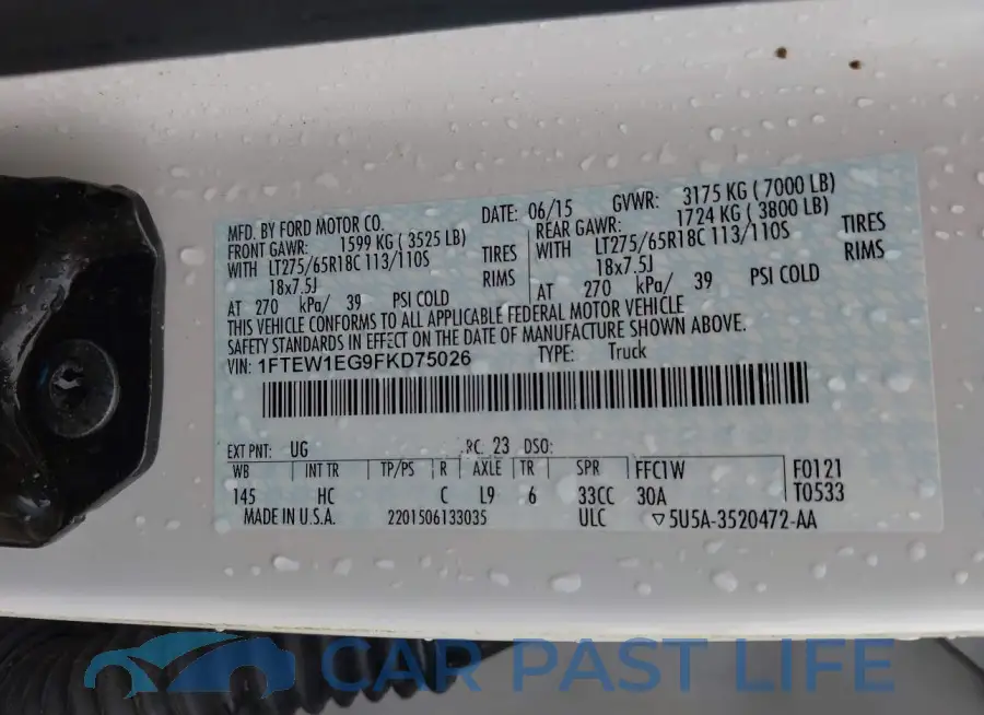 1FTEW1EG9FKD75026# 9