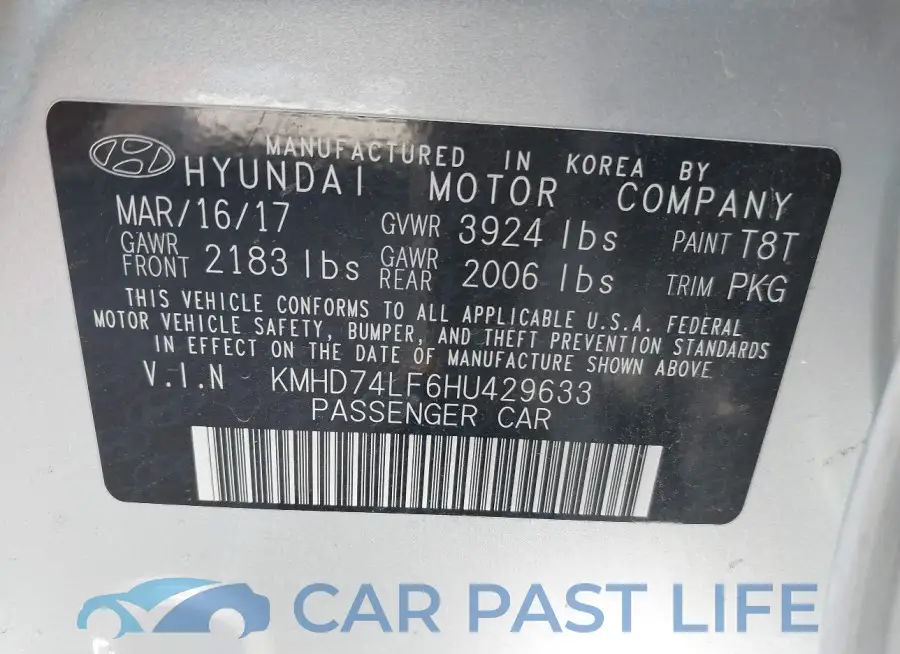 KMHD74LF6HU429633# 9