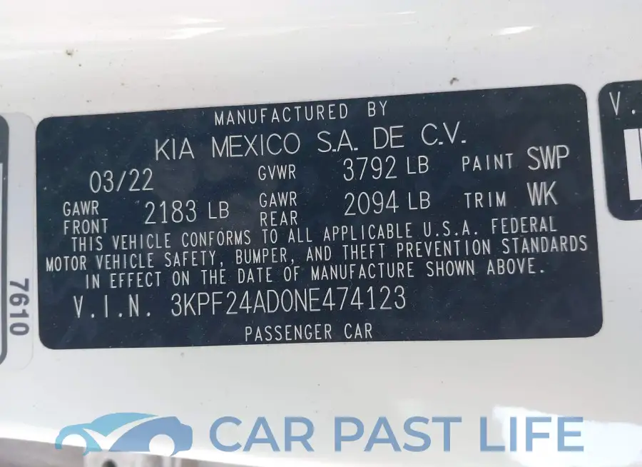 3KPF24AD0NE474123# 9