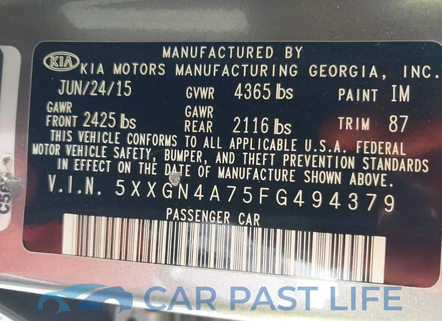 5XXGN4A75FG494379# 9