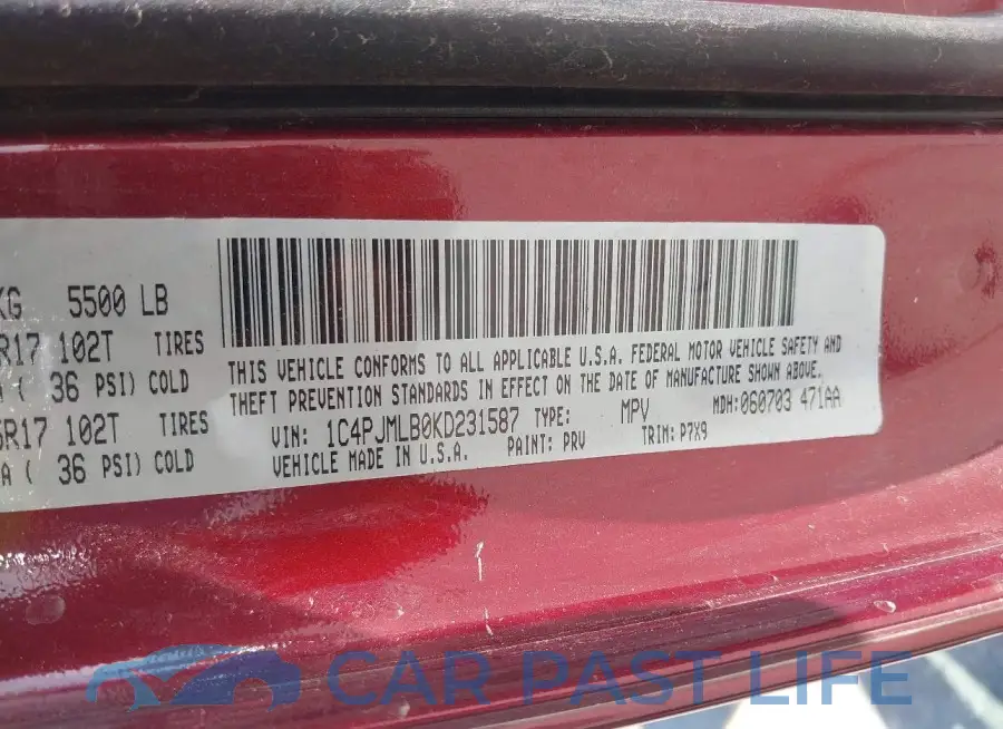 1C4PJMLB0KD231587# 9
