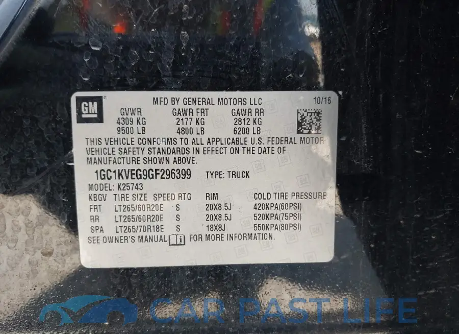 1GC1KVEG9GF296399# 9