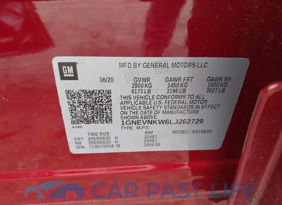 1GNEVNKW6LJ262729# 9