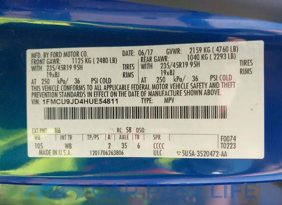 1FMCU9JD4HUE54811# 9