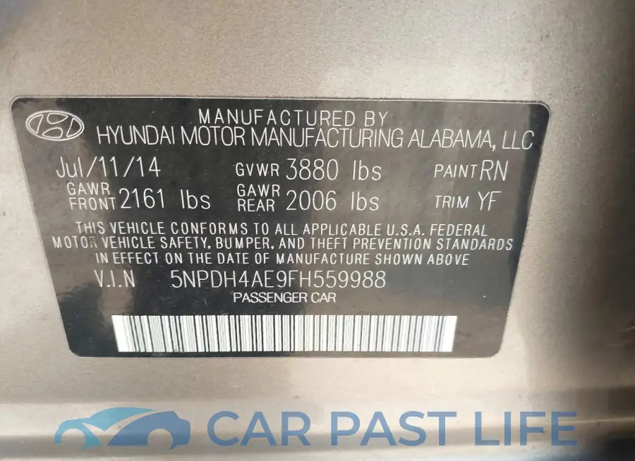 5NPDH4AE9FH559988# 9