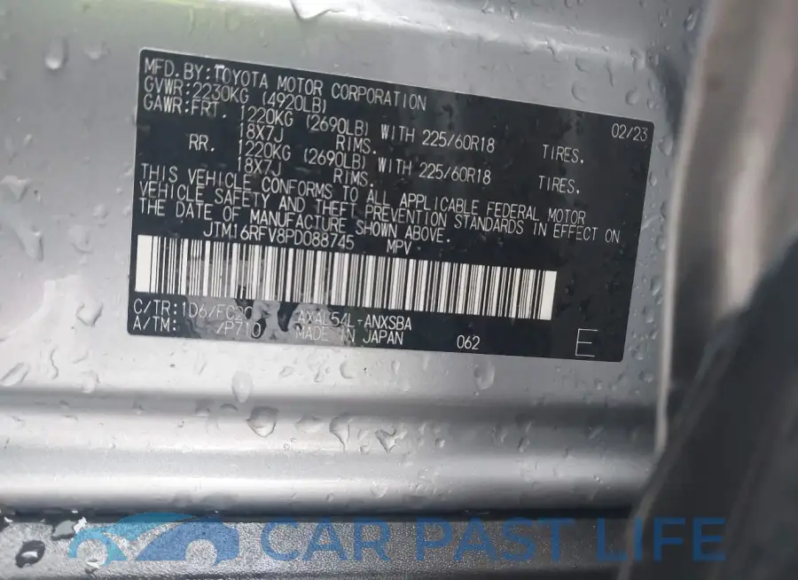 JTM16RFV8PD088745# 9