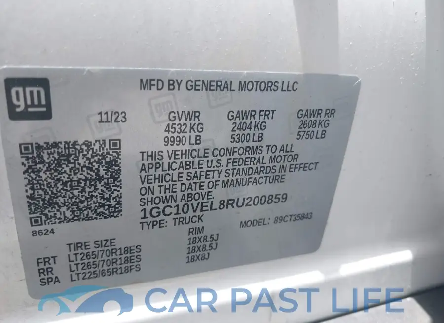 1GC10VEL8RU200859# 9