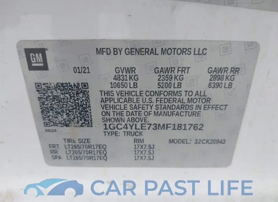 1GC4YLE73MF181762# 9