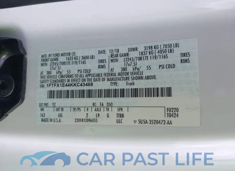 1FTFX1E44KKC43468# 9