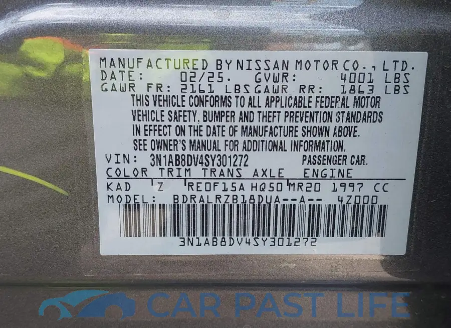 3N1AB8DV4SY301272# 9