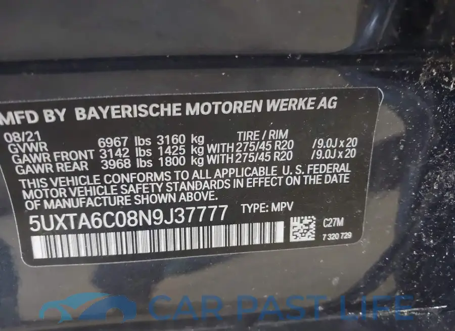 5UXTA6C08N9J37777# 9