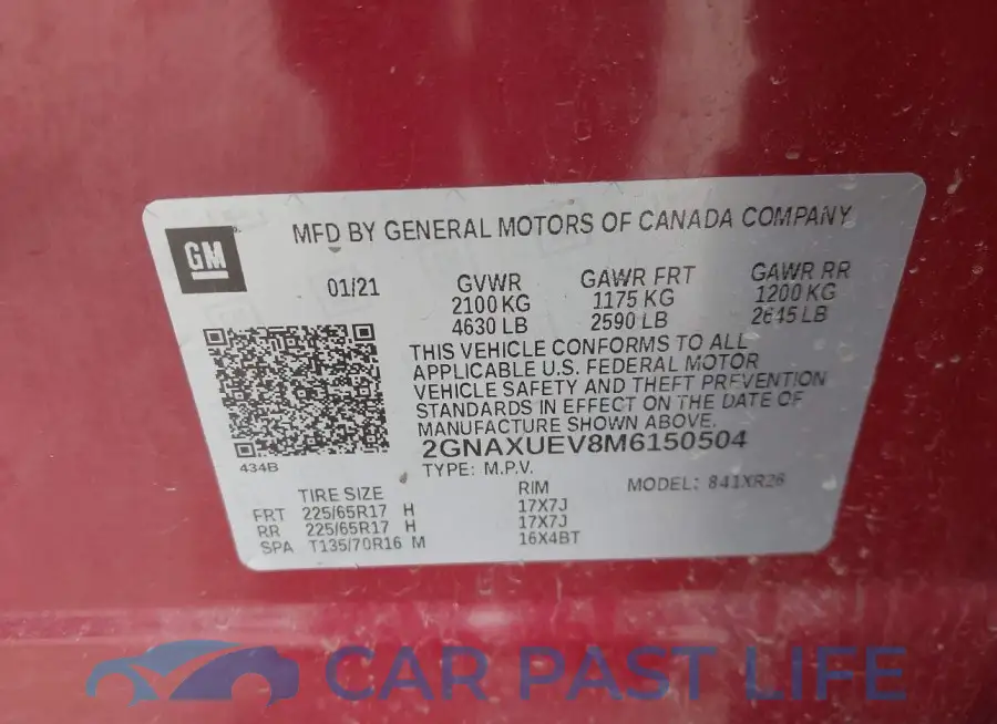 2GNAXUEV8M6150504# 9