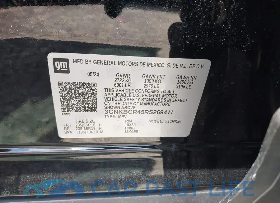 3GNKBCR45RS269411# 9