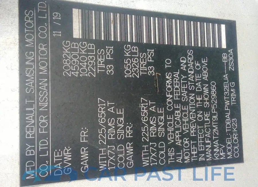 KNMAT2MT9LP529860# 9