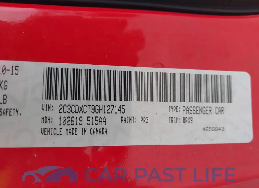 2C3CDXCT9GH127145# 9