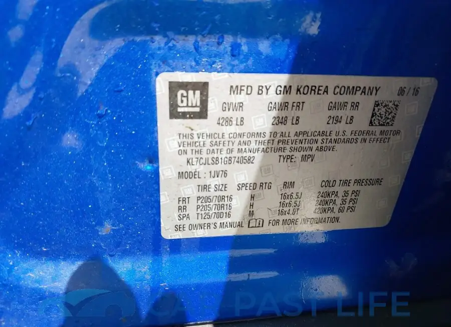KL7CJLSB1GB740582# 9