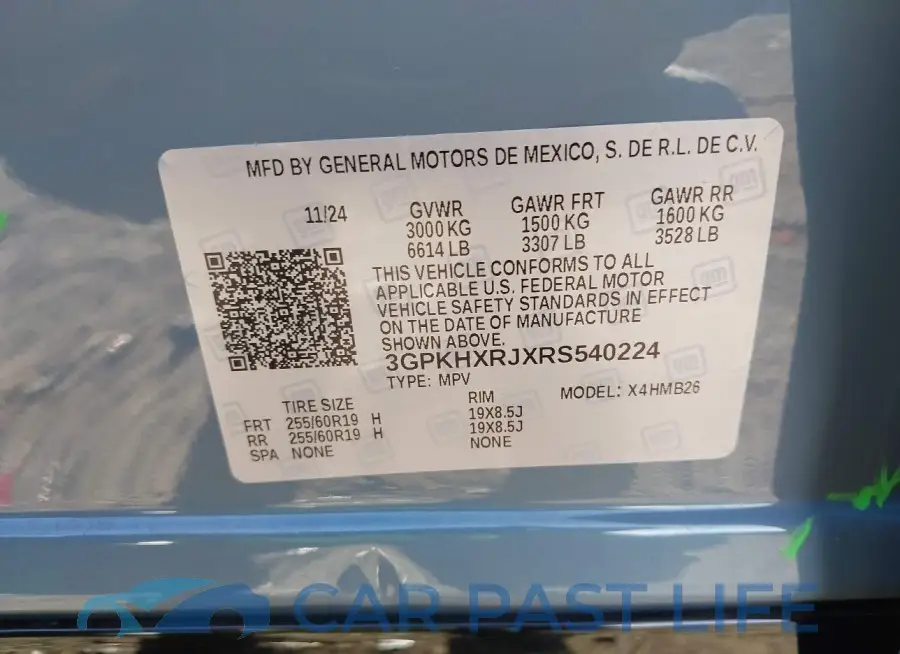3GPKHXRJXRS540224# 9