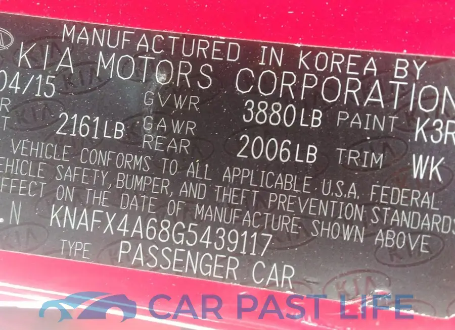 KNAFX4A68G5439117# 9