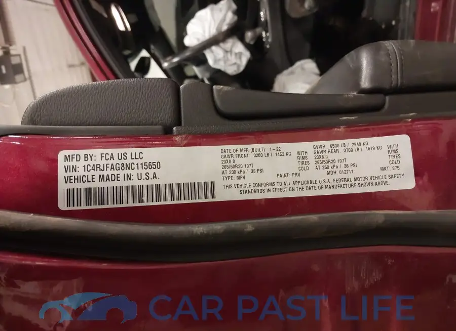 1C4RJFAG8NC115650# 9