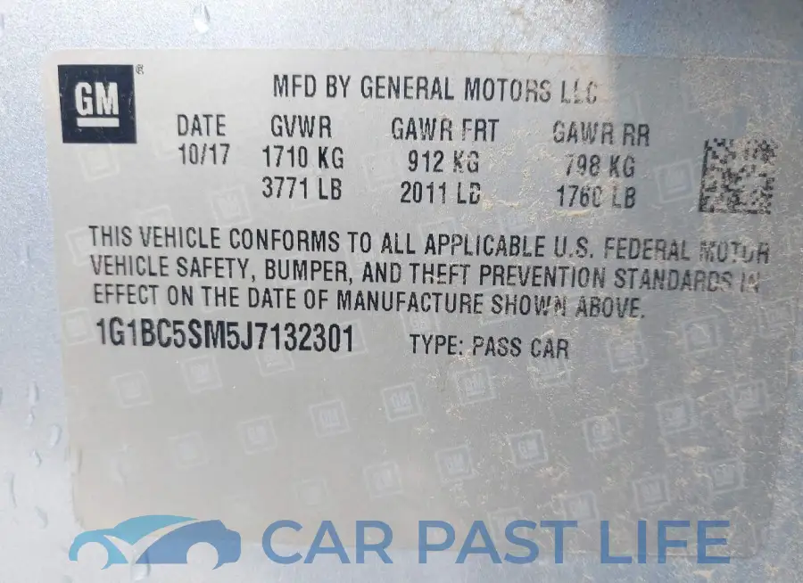 1G1BC5SM5J7132301# 9