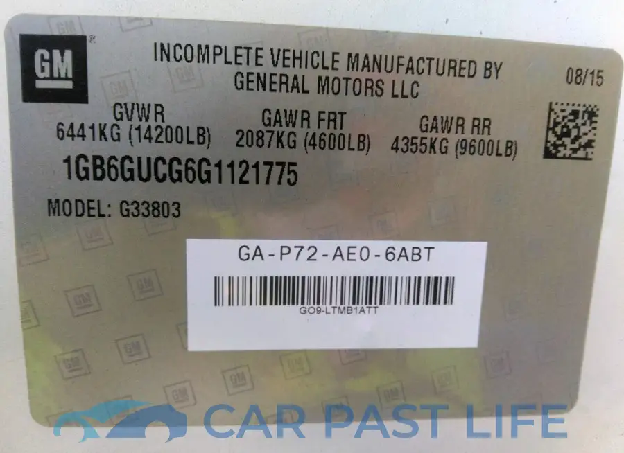 1GB6GUCG6G1121775# 8
