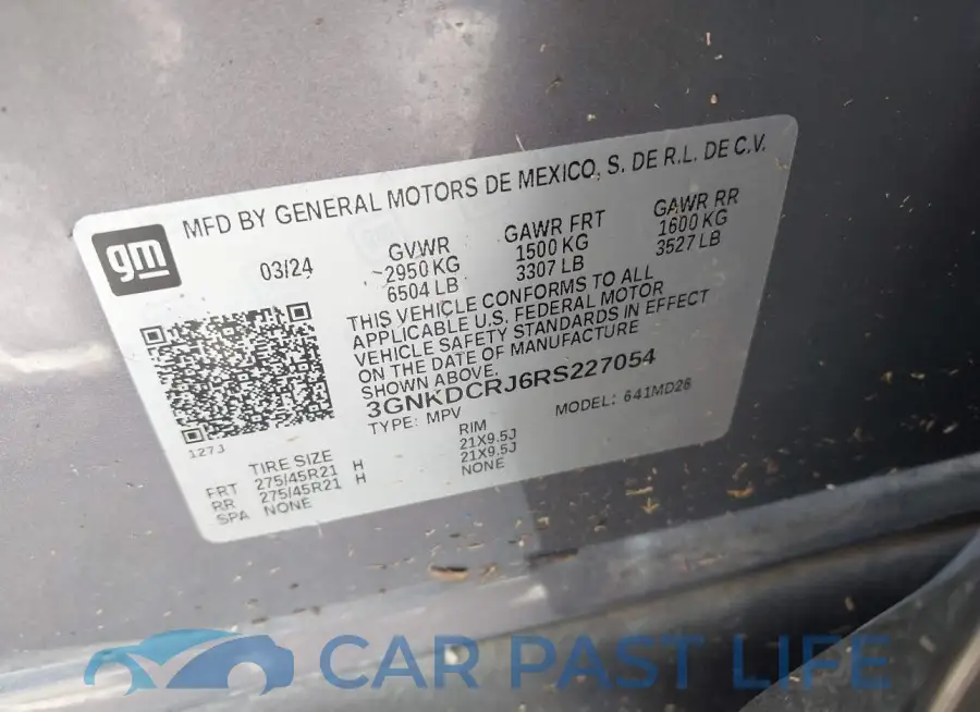 3GNKDCRJ6RS227054# 9