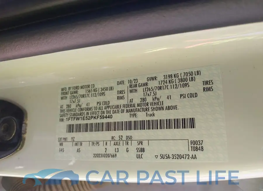 1FTFW1E52PKF59440# 9