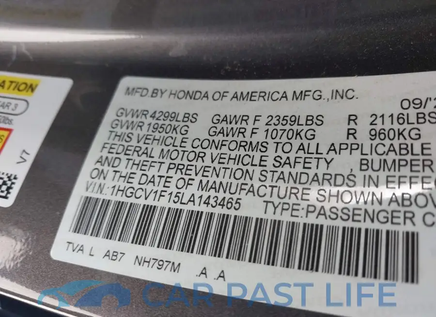 1HGCV1F15LA143465# 9