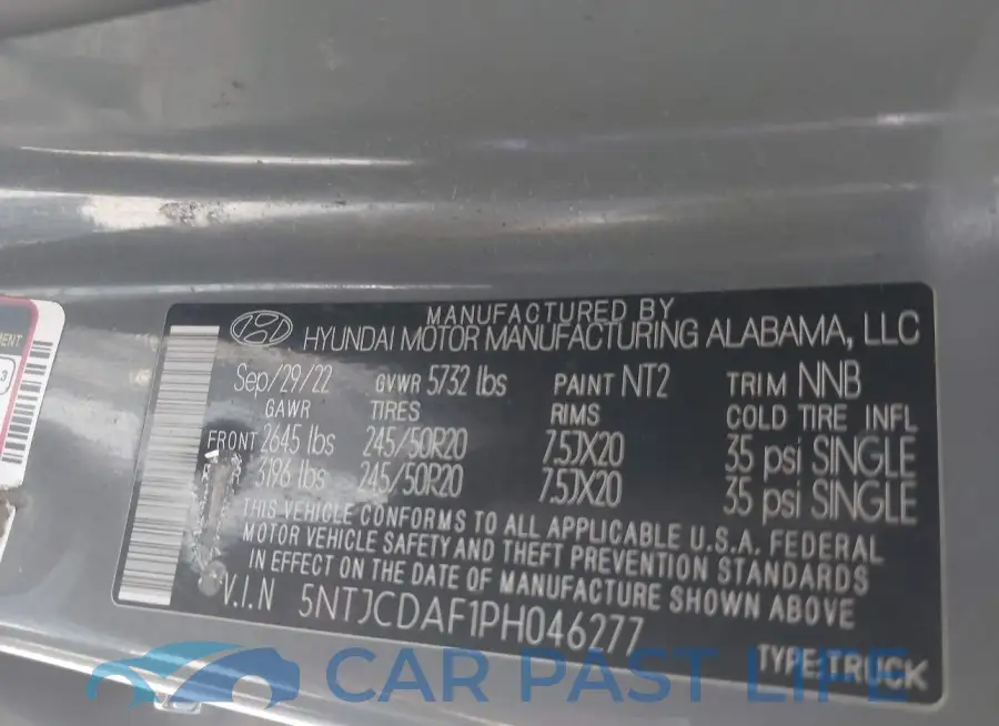5NTJCDAF1PH046277# 9