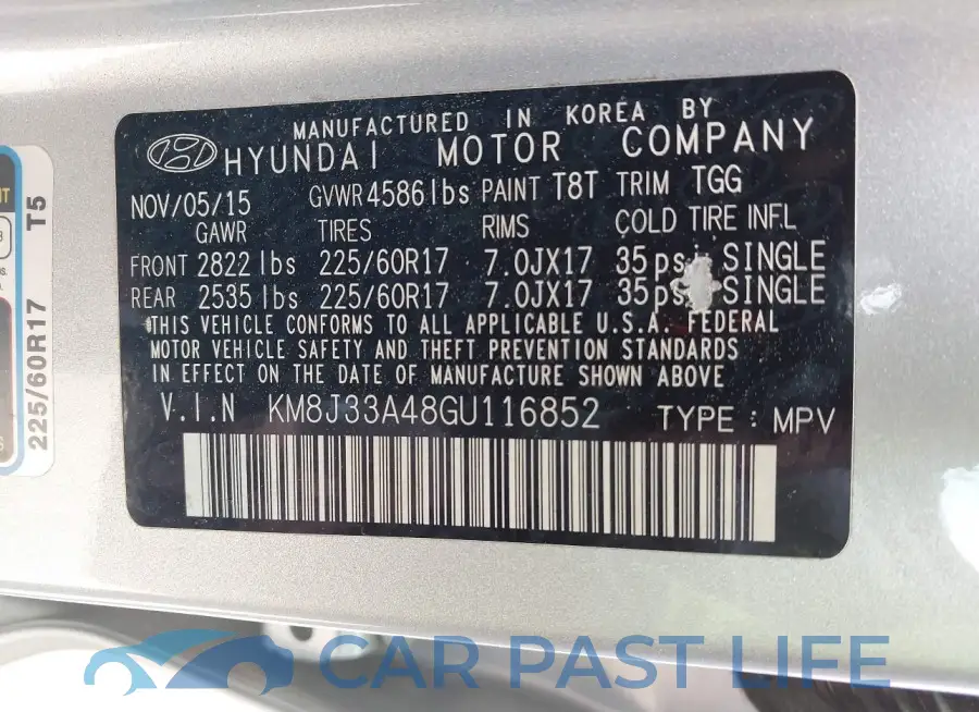 KM8J33A48GU116852# 9