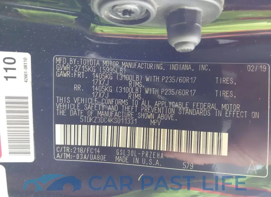 5TDKZ3DC4KS011331# 9