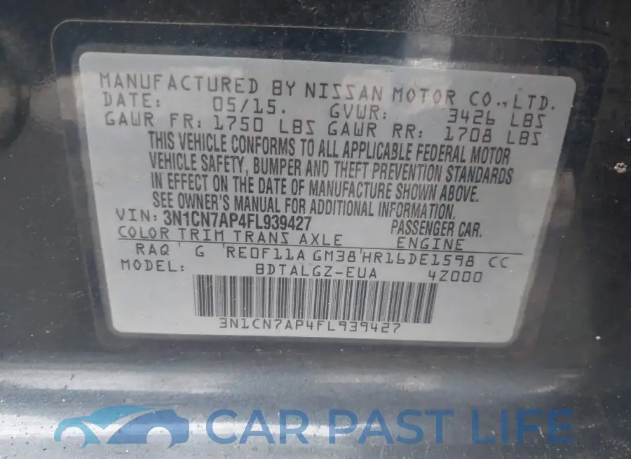 3N1CN7AP4FL939427# 9