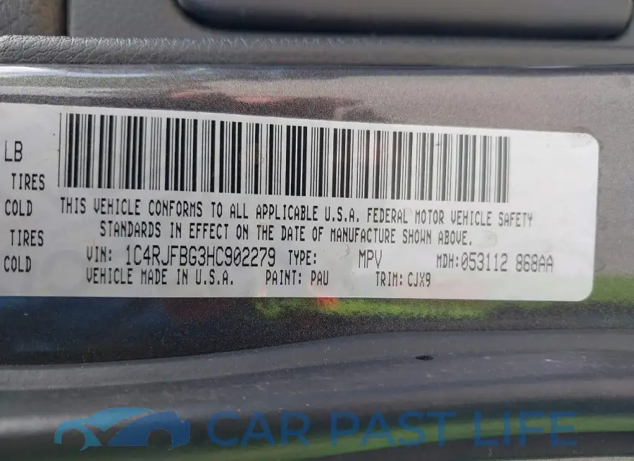 1C4RJFBG3HC902279# 9