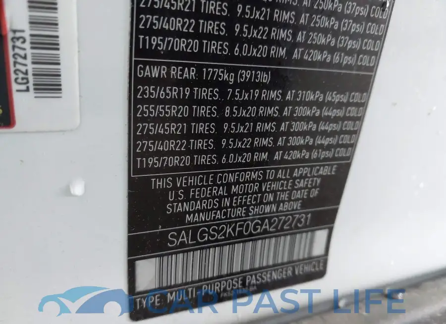 SALGS2KF0GA272731# 9