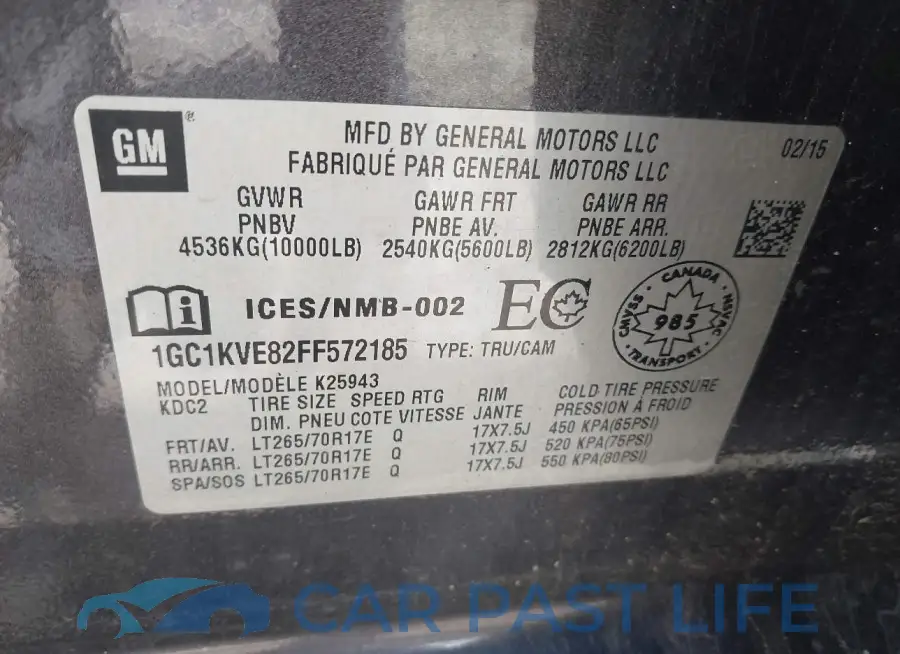 1GC1KVE82FF572185# 9