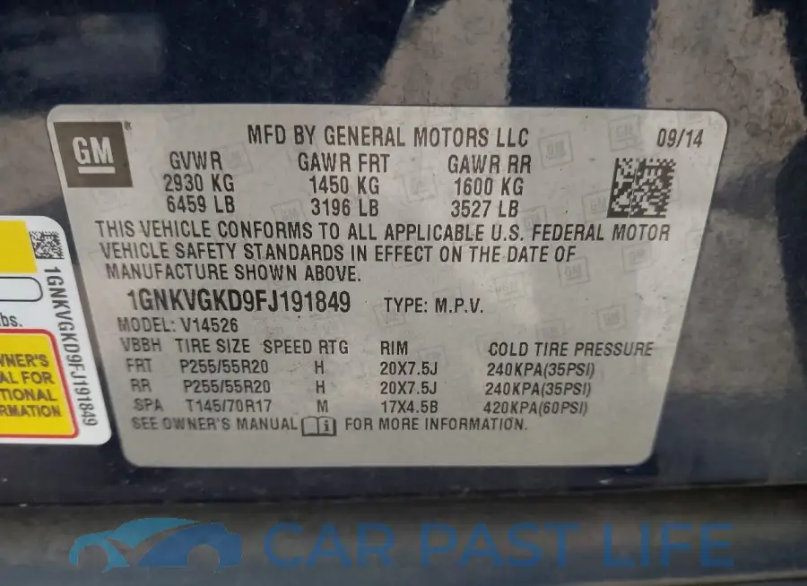 1GNKVGKD9FJ191849# 9