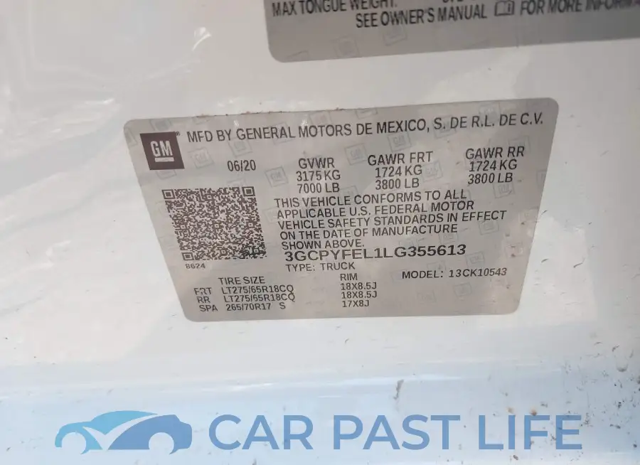 3GCPYFEL1LG355613# 9
