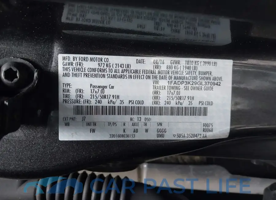 1FADP3K29GL370942# 9