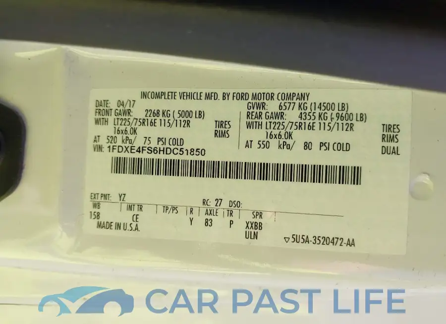 1FDXE4FS6HDC51850# 8