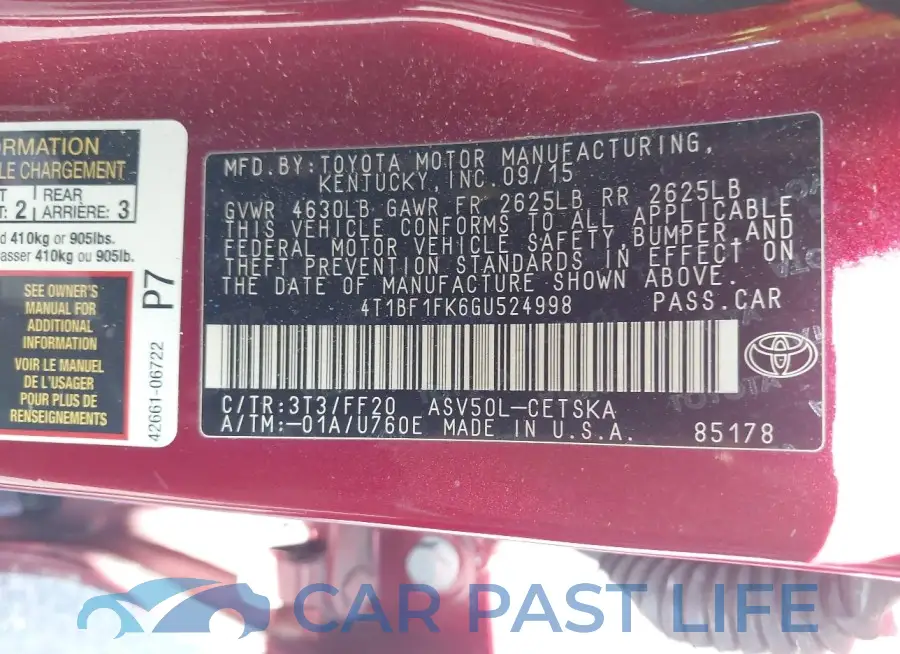 4T1BF1FK6GU524998# 9