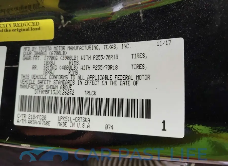 5TFRM5F13JX126242# 9